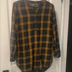 Roots Black and Brown Plaid Tunic